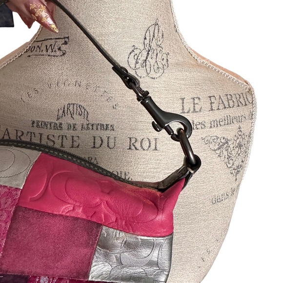 Y2K Coach Pink Patchwork Demi Baguette
Shoulder Bag Small Mini Purse - Picture 6 of 8